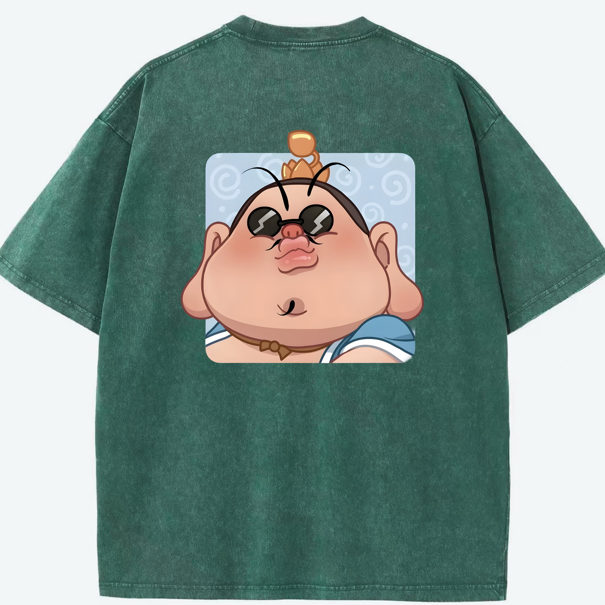 （画像用） Ne Zha 2 ナタ 魔童の大暴れ 綿100% ヴィンテージ風 半袖Tシャツ（背面プリント）